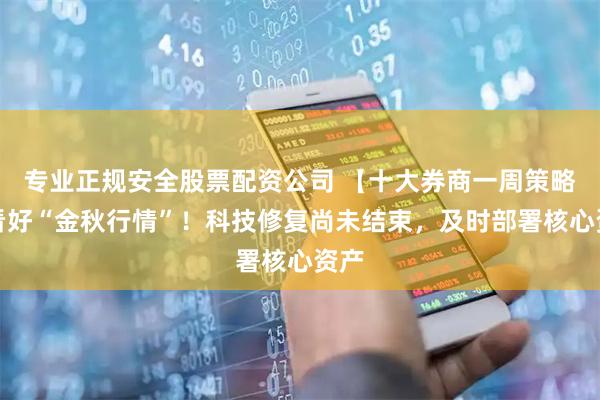 专业正规安全股票配资公司 【十大券商一周策略】看好“金秋行情”！科技修复尚未结束，及时部署核心资产